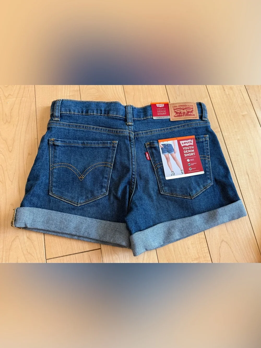 Levi's Girl’s Blue Rolled-Hem Jean Shorts